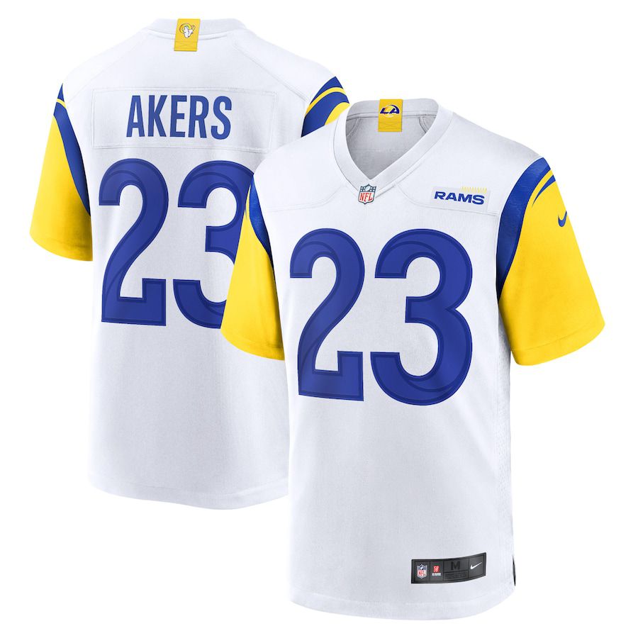 Men Los Angeles Rams 23 Cam Akers Nike White Game NFL Jersey